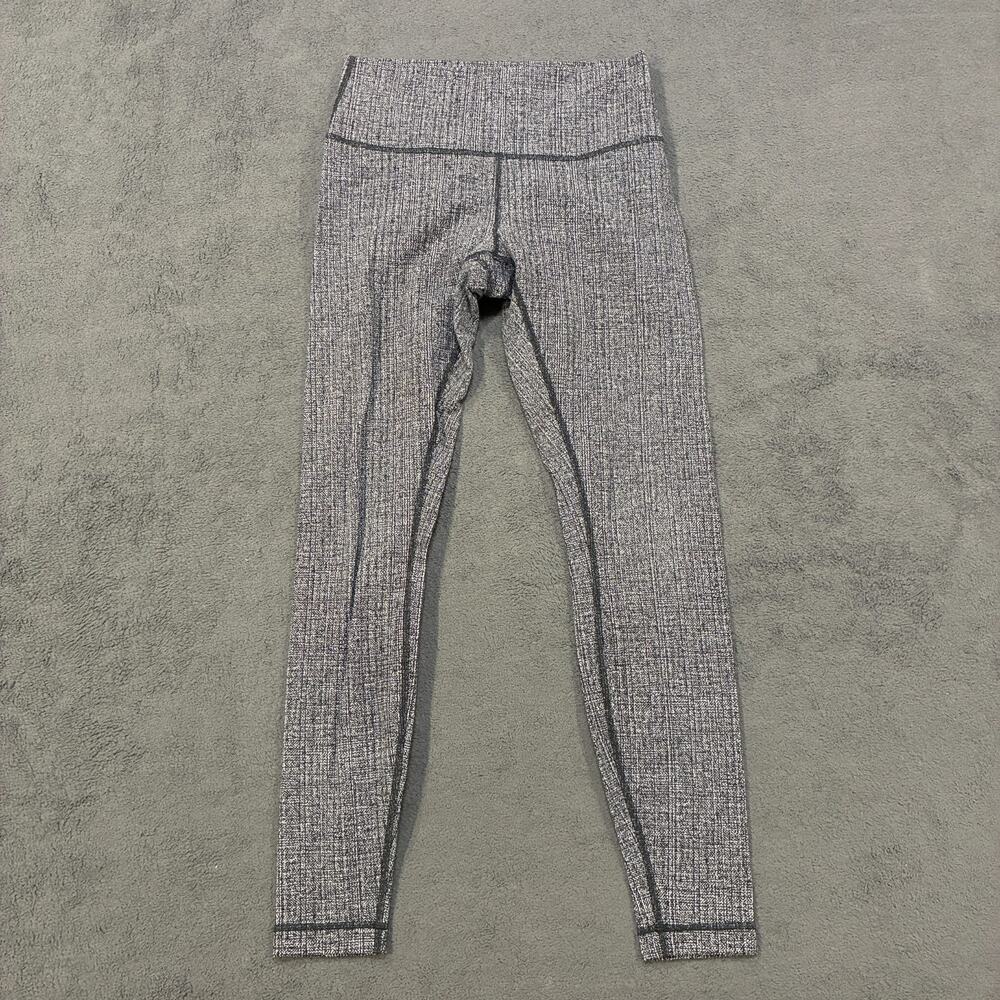 Lululemon Wunder Under Hi-Rise Tights Gray Jacquard Athletic Women’s Size 8